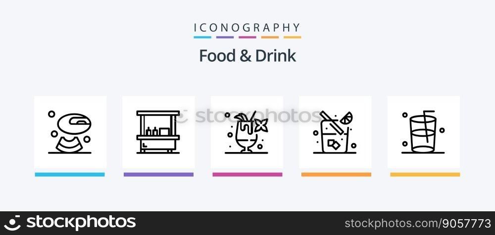 Food And Drink Line 5 Icon Pack Including . food. drink. melon. drink. Creative Icons Design