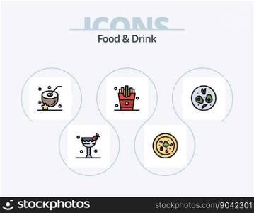 Food And Drink Line Filled Icon Pack 5 Icon Design. . meal. food.