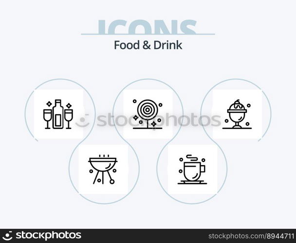 Food And Drink Line Icon Pack 5 Icon Design. . cup. drink. food