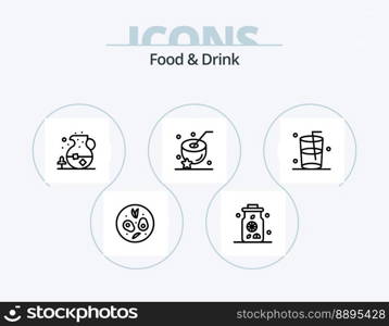 Food And Drink Line Icon Pack 5 Icon Design. . food. stand. berries. drink