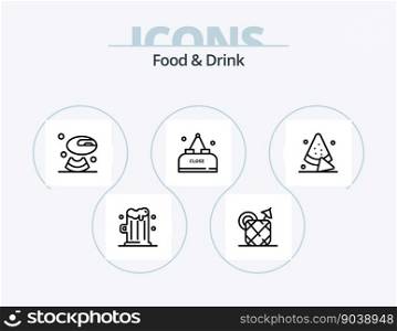 Food And Drink Line Icon Pack 5 Icon Design. french fries. eat. drink. drink