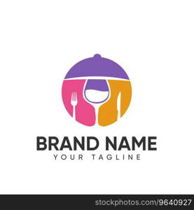 Food and drink logo design concept full color Vector Image