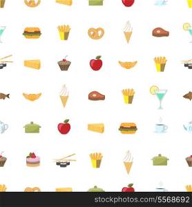 Food and drink pattern seamless background vector illustration