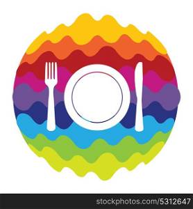Food and Drink Rainbow Color Icon for Mobile Applications and Web Vector Illustration EPS10. Food and Drink Rainbow Color Icon for Mobile Applications