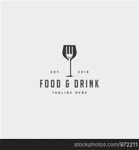 food and drink simple flat logo design vector illustration icon element, black, badge, logo download. food and drink simple flat logo design vector illustration icon element