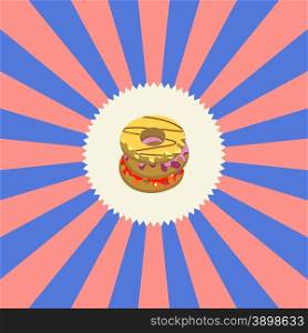 food and drink theme graphic art vector illustration. food and drink theme donut