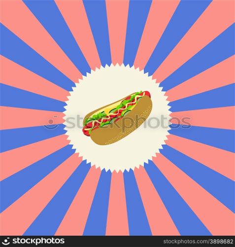food and drink theme graphic art vector illustration. food and drink theme hot dog