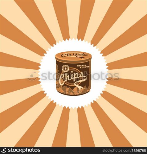 food and drink theme graphic art vector illustration. food and drink theme potato chip
