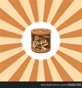 food and drink theme graphic art vector illustration. food and drink theme potato chip