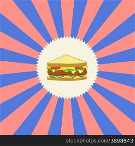 food and drink theme graphic art vector illustration. food and drink theme sandwich