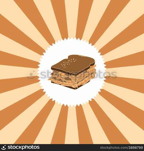 food and drink theme graphic art vector illustration. food and drink theme sandwich