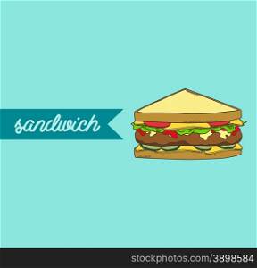 food and drink theme graphic vector art illustration. sandwich