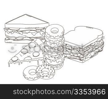 food and drink theme vector graphic art design illustration