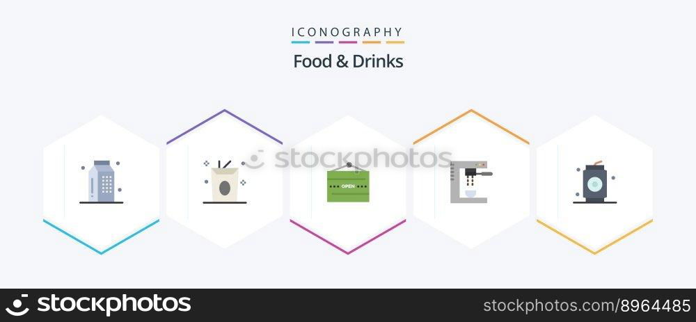 Food and Drinks 25 Flat icon pack including food. drinks. meal. cooking. restaurant