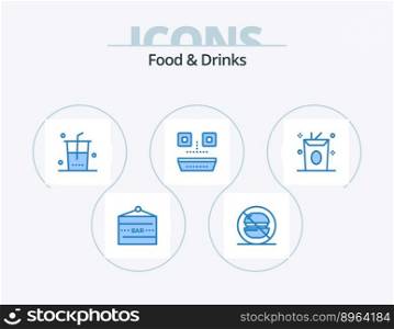 Food and Drinks Blue Icon Pack 5 Icon Design. drink. food and restaurant. no. food. shopping