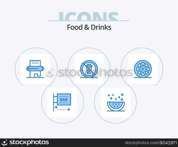 Food and Drinks Blue Icon Pack 5 Icon Design. food. and. meal.πn. food