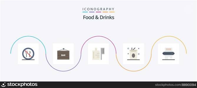 Food and Drinks Flat 5 Icon Pack Including drinks. meal. food and drink. food. drink