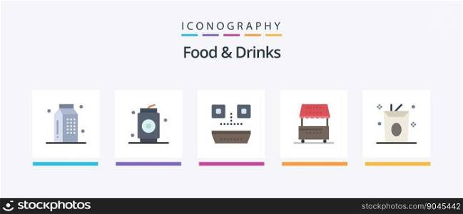 Food and Drinks Flat 5 Icon Pack Including meal. food. food. drinks. japanese food. Creative Icons Design