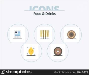 Food and Drinks Flat Icon Pack 5 Icon Design. . eat. drinks. donut. food