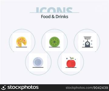Food and Drinks Flat Icon Pack 5 Icon Design. food. vegetables. food. fruits. pizza