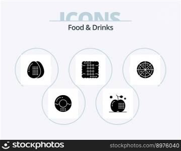 Food and Drinks Glyph Icon Pack 5 Icon Design. drinks. cookie. food. meal. egg