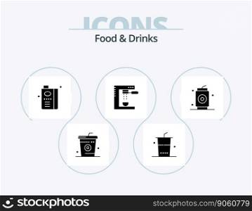 Food and Drinks Glyph Icon Pack 5 Icon Design. food. drinks. shopping. cooking. fruit