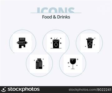 Food and Drinks Glyph Icon Pack 5 Icon Design. meal. drinks. wine. drink. meal