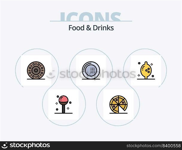 Food and Drinks Line Filled Icon Pack 5 Icon Design. food. wheat. cooking. food. snack