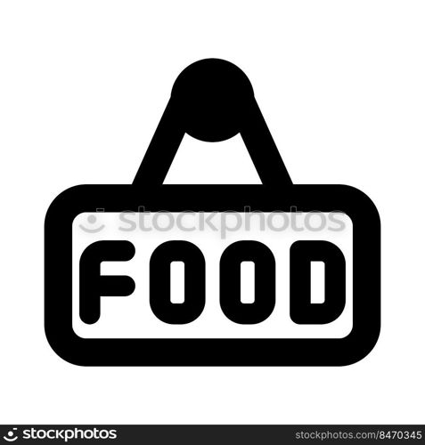 Food available written on a hanging signage.