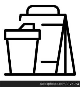 Food bag delivery icon outline vector. Home grocery. Mobile menu. Food bag delivery icon outline vector. Home grocery