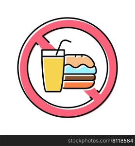 food ban color icon vector. food ban sign. isolated symbol illustration. food ban color icon vector illustration