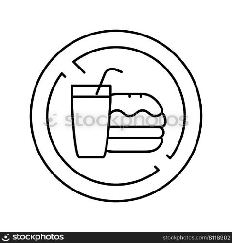 food ban line icon vector. food ban sign. isolated contour symbol black illustration. food ban line icon vector illustration