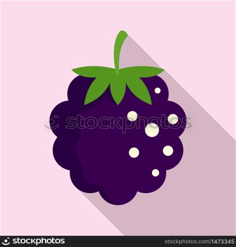 Food blackberry icon. Flat illustration of food blackberry vector icon for web design. Food blackberry icon, flat style