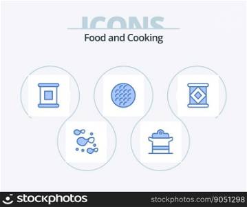 Food Blue Icon Pack 5 Icon Design. condensed. viennese. canned. food. belgian