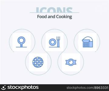 Food Blue Icon Pack 5 Icon Design. . . stew pan. loaf. bread