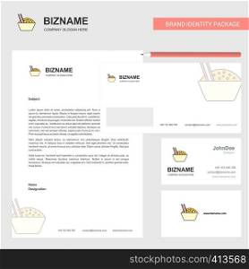 Food bowl Business Letterhead, Envelope and visiting Card Design vector template