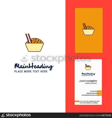 Food bowl Creative Logo and business card. vertical Design Vector