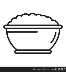 Food bowl icon outline vector. Meal snack. Kid nutrition. Food bowl icon outline vector. Meal snack