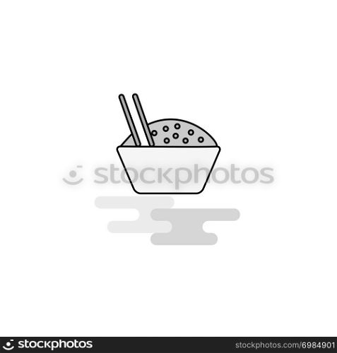 Food bowl Web Icon. Flat Line Filled Gray Icon Vector