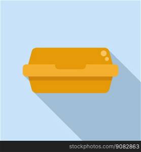 Food box icon flat vector. Fast bag. Delivery dinner. Food box icon flat vector. Fast bag