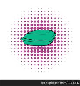 Food box icon in comics style on a white background. Food box icon, comics style