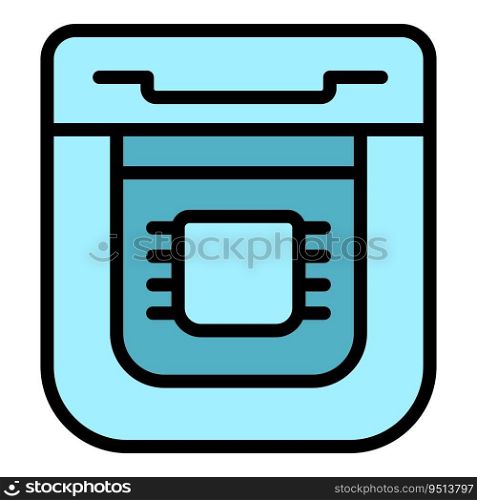 Food bread making icon outline vector. Breadmaker machine. Button control color flat. Food bread making icon vector flat