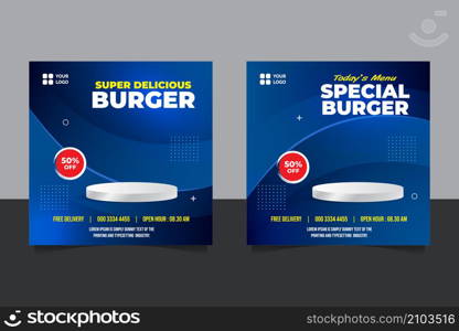 Food burger social media instagram post