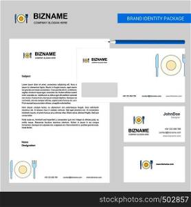 Food Business Letterhead, Envelope and visiting Card Design vector template