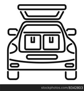 Food car trunk icon outline vector. Side vehicle. Trip bag. Food car trunk icon outline vector. Side vehicle