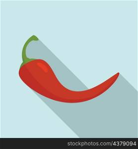 Food chili pepper icon. Flat illustration of food chili pepper vector icon isolated on white background. Food chili pepper icon flat isolated vector