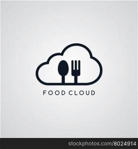 food cloud fork spoon theme. food cloud fork spoon theme vector art illustration