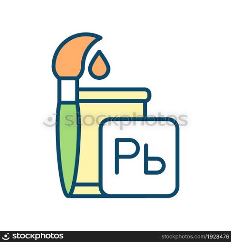 Food color additives RGB color icon. Artificial food colorants consumption. Heavy metal exposure. Removing colorings from diet. Isolated vector illustration. Simple filled line drawing. Food color additives RGB color icon