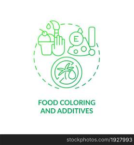 Food coloring and additives concept icon. ADHD diet abstract idea thin line illustration. Challenge to nervous system. Removing colorings from diet. Vector isolated outline color drawing. Food coloring and additives concept icon