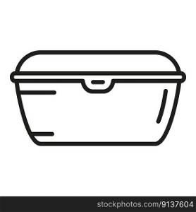 Food container icon outline vector. Fruit box. Snack meal. Food container icon outline vector. Fruit box
